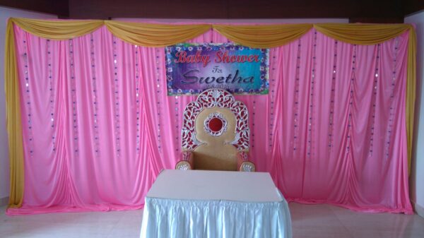 A simple pink decor for Baby shower,