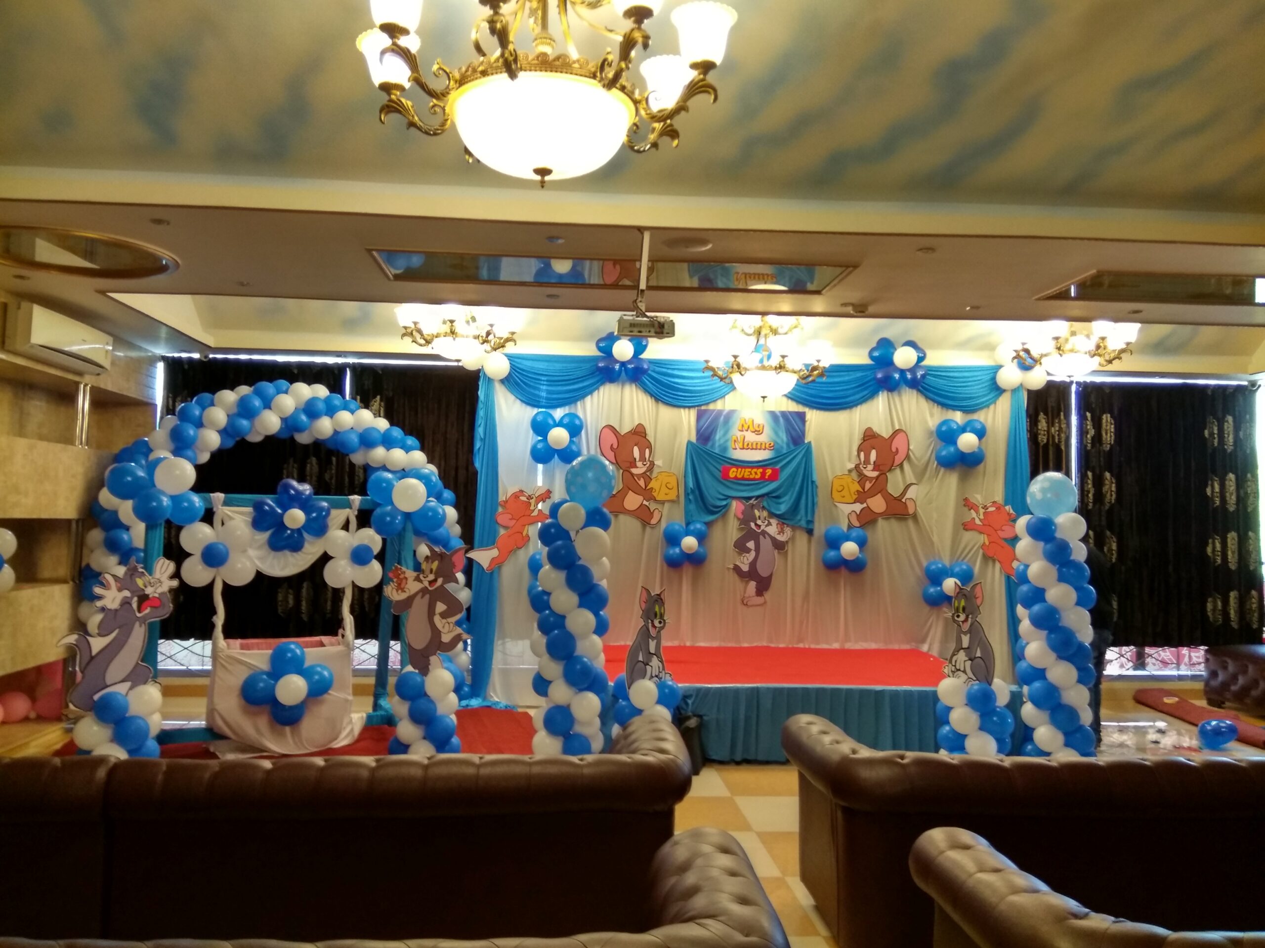 Grand Tom and Jerry- themed balloon decoration for Naming Ceremony