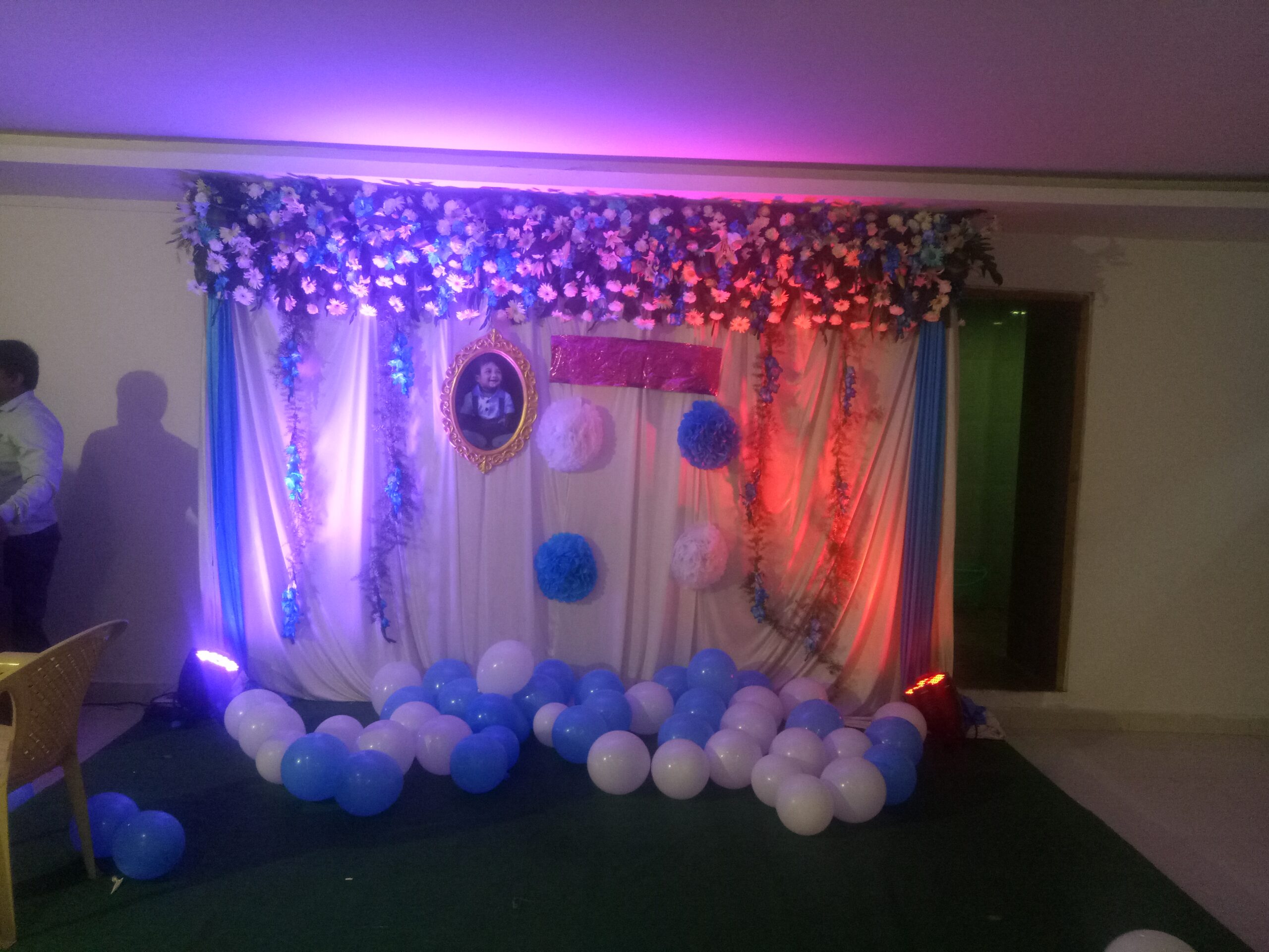 Floral and Balloon decor for Naming Ceremony