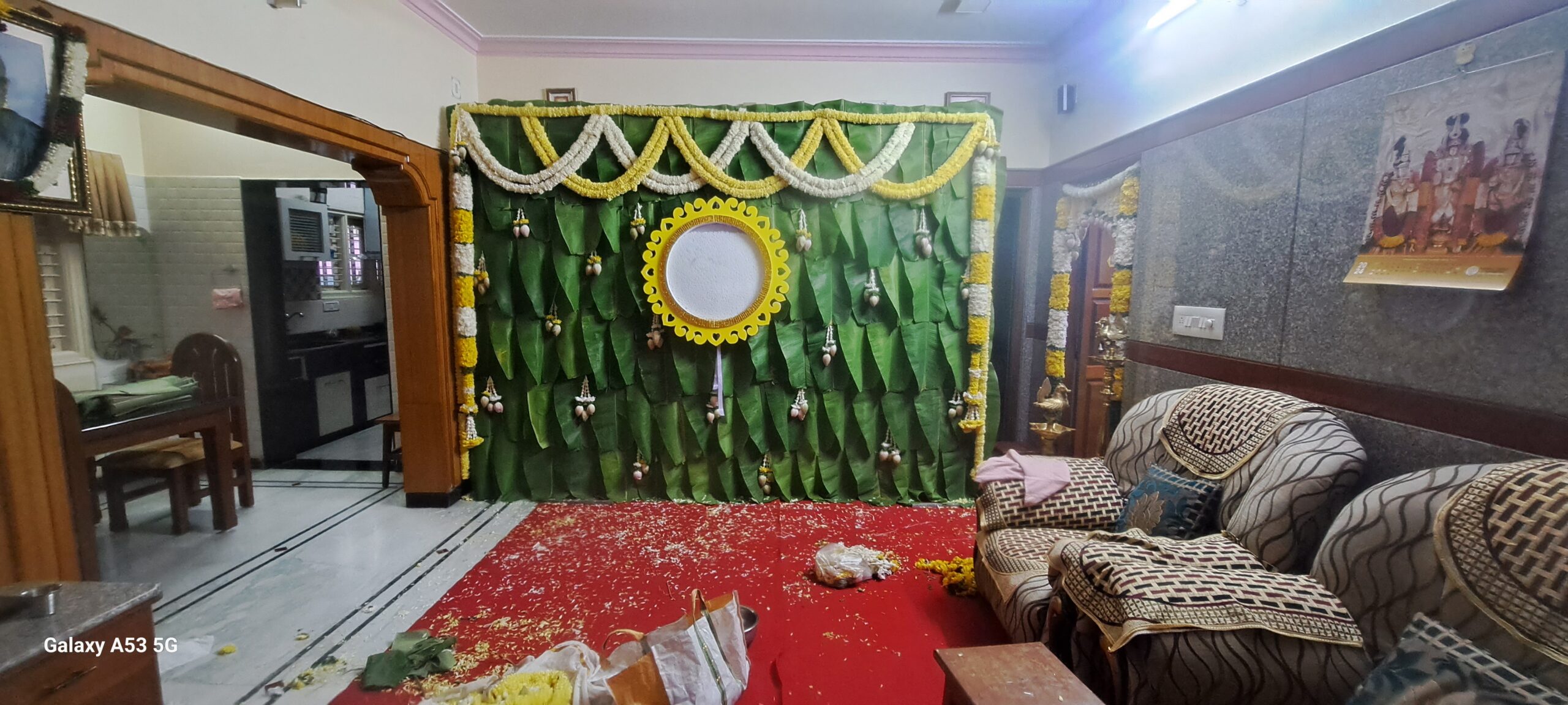 Banana Leaf traditional decor for Naming Ceremony
