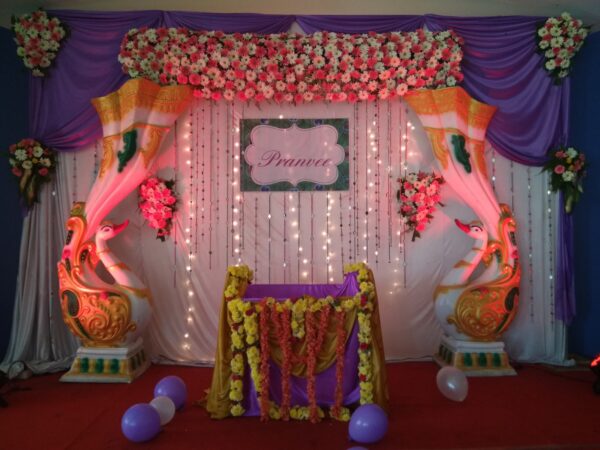 Gerbera Flowers and Swan Decoration