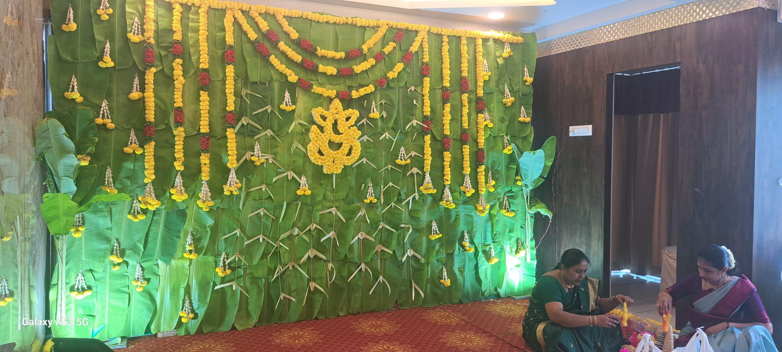 Banana leaf and Floral decor for Naming Ceremony