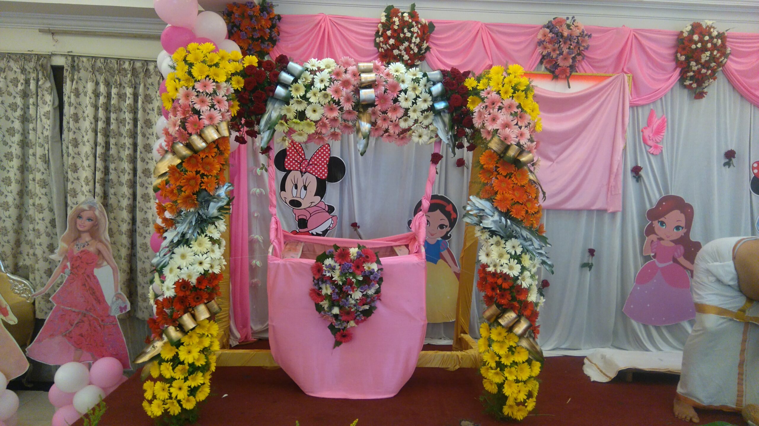 Mickey Mouse- themed decor for Naming Ceremony