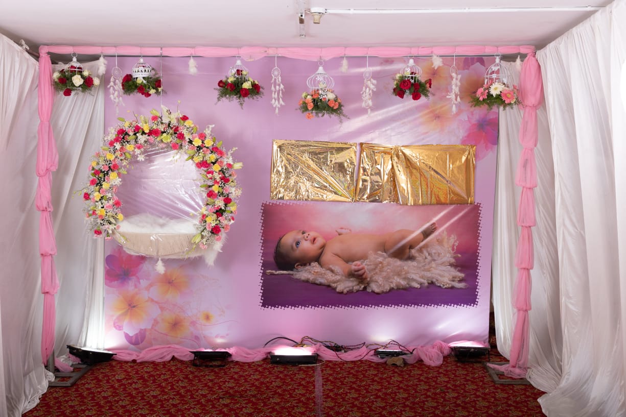 Flower decor for Naming Ceremony