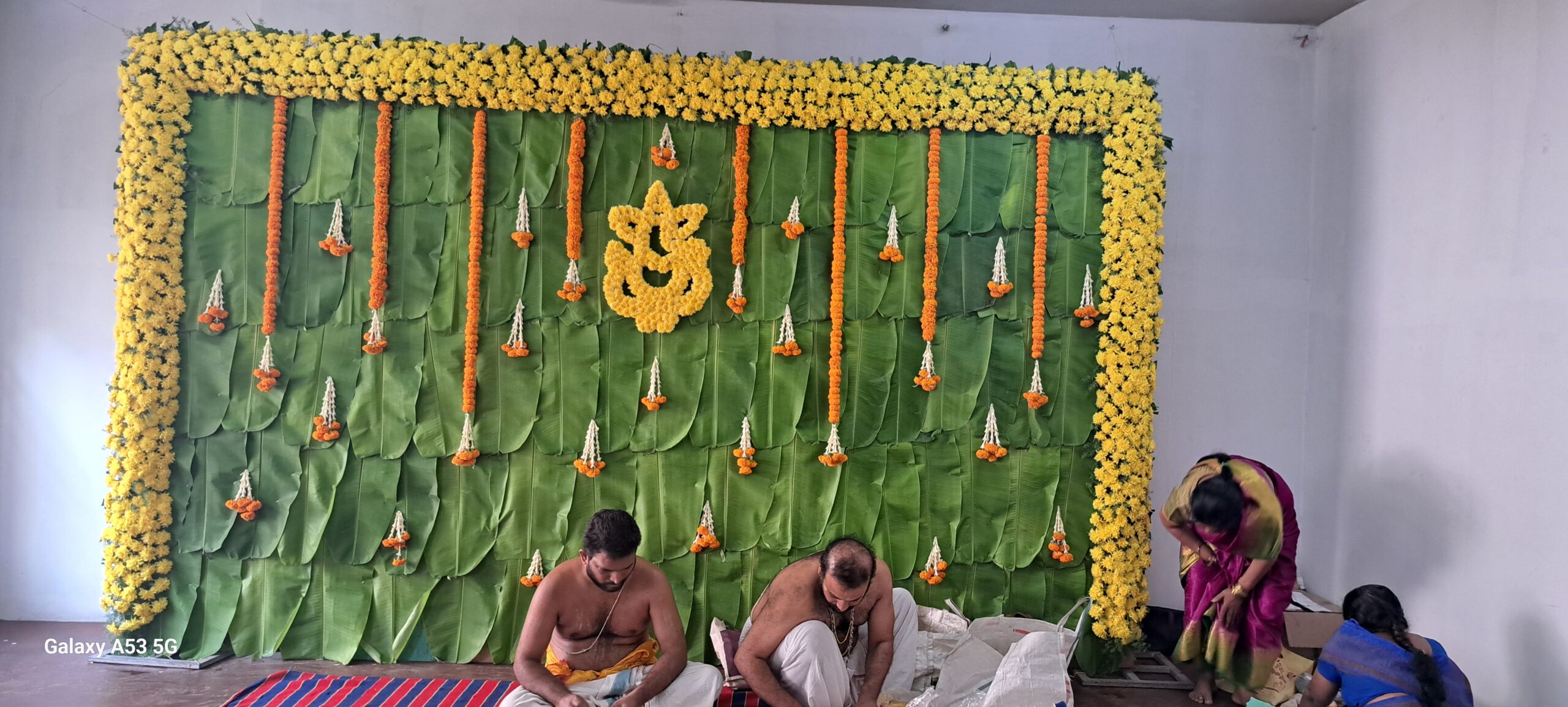 Floral Banana leaf Decor for Naming Ceremony