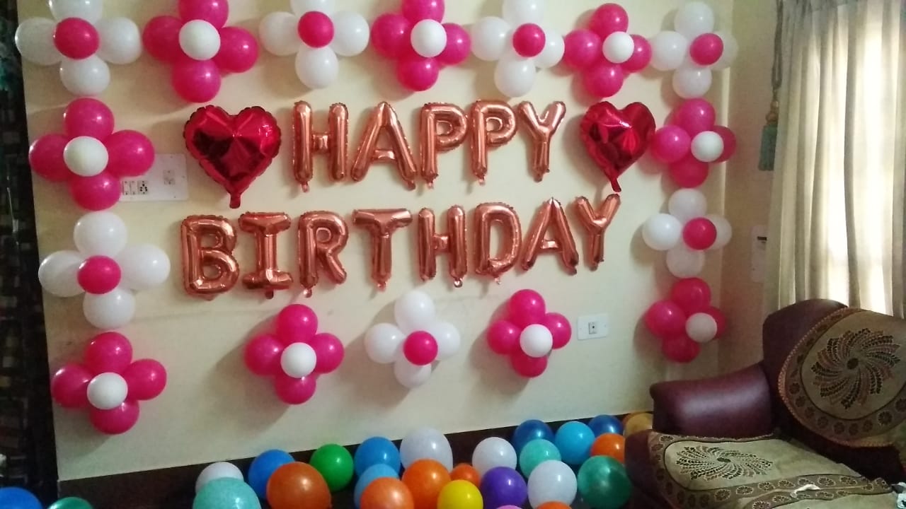 Basic at Home Balloon Decoration for Birthday
