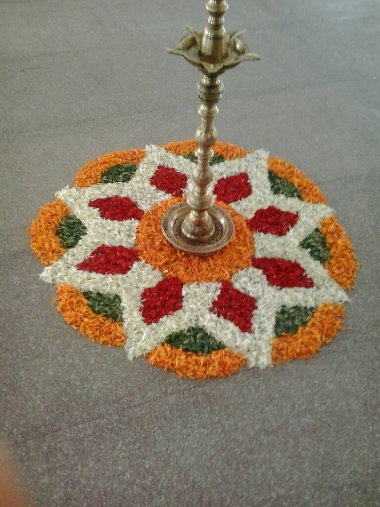 Vibrant Flower Rangoli Decoration for Events