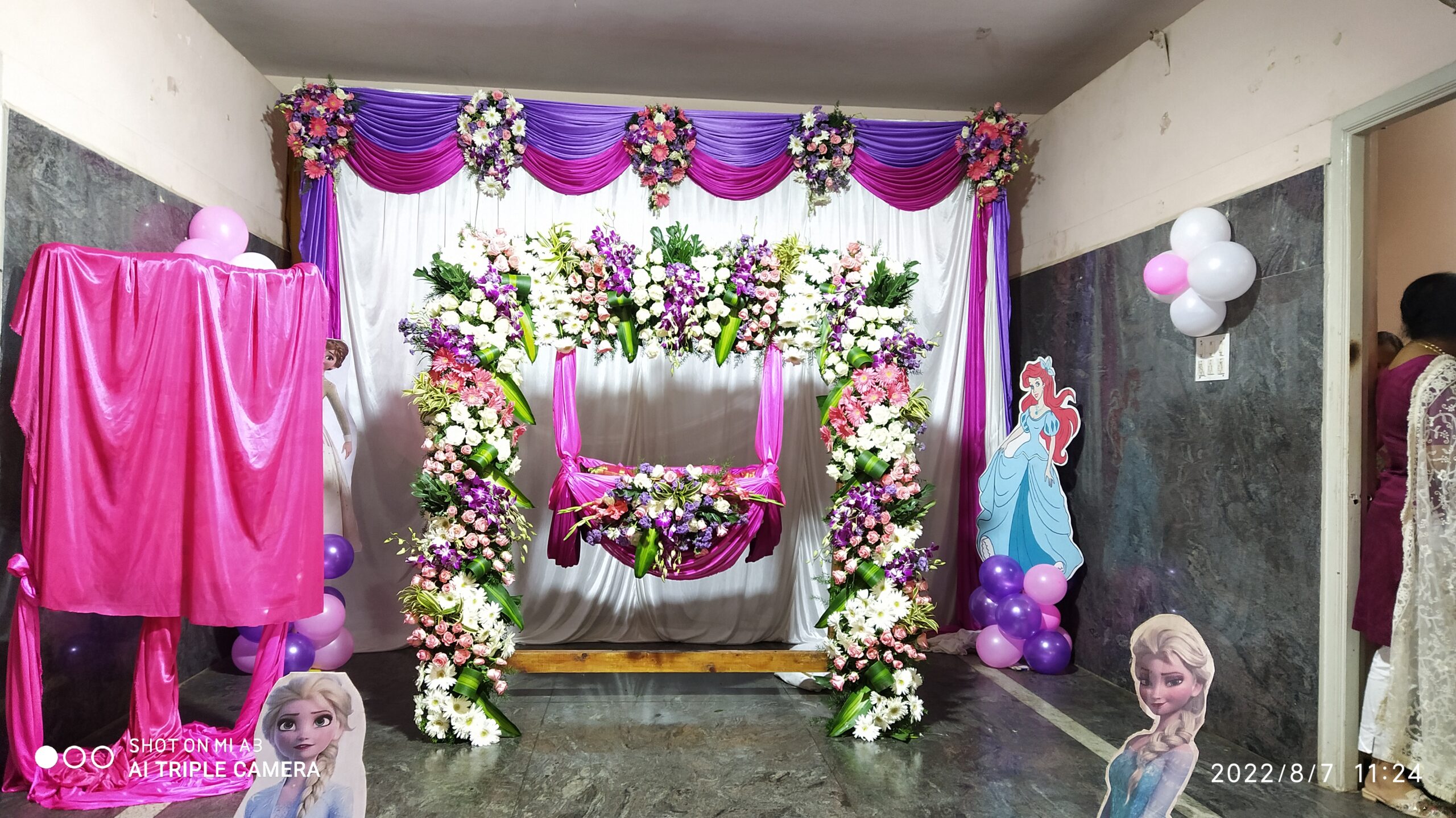 Grand Disney floral decor for Naming Ceremony