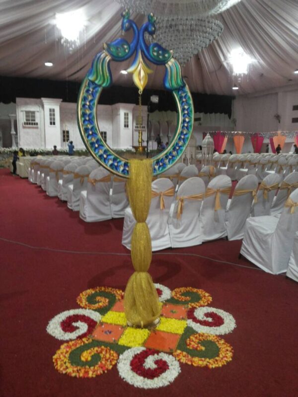 Swirl Design Flower Rangoli For Events