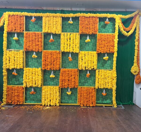 Coconut leaf Mari gold decoration,