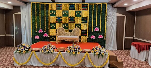 Yellow Mari gold flowers Grand Decor for Baby Shower