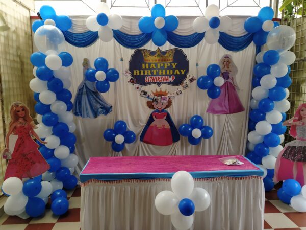 Barbie-themed balloon decoration