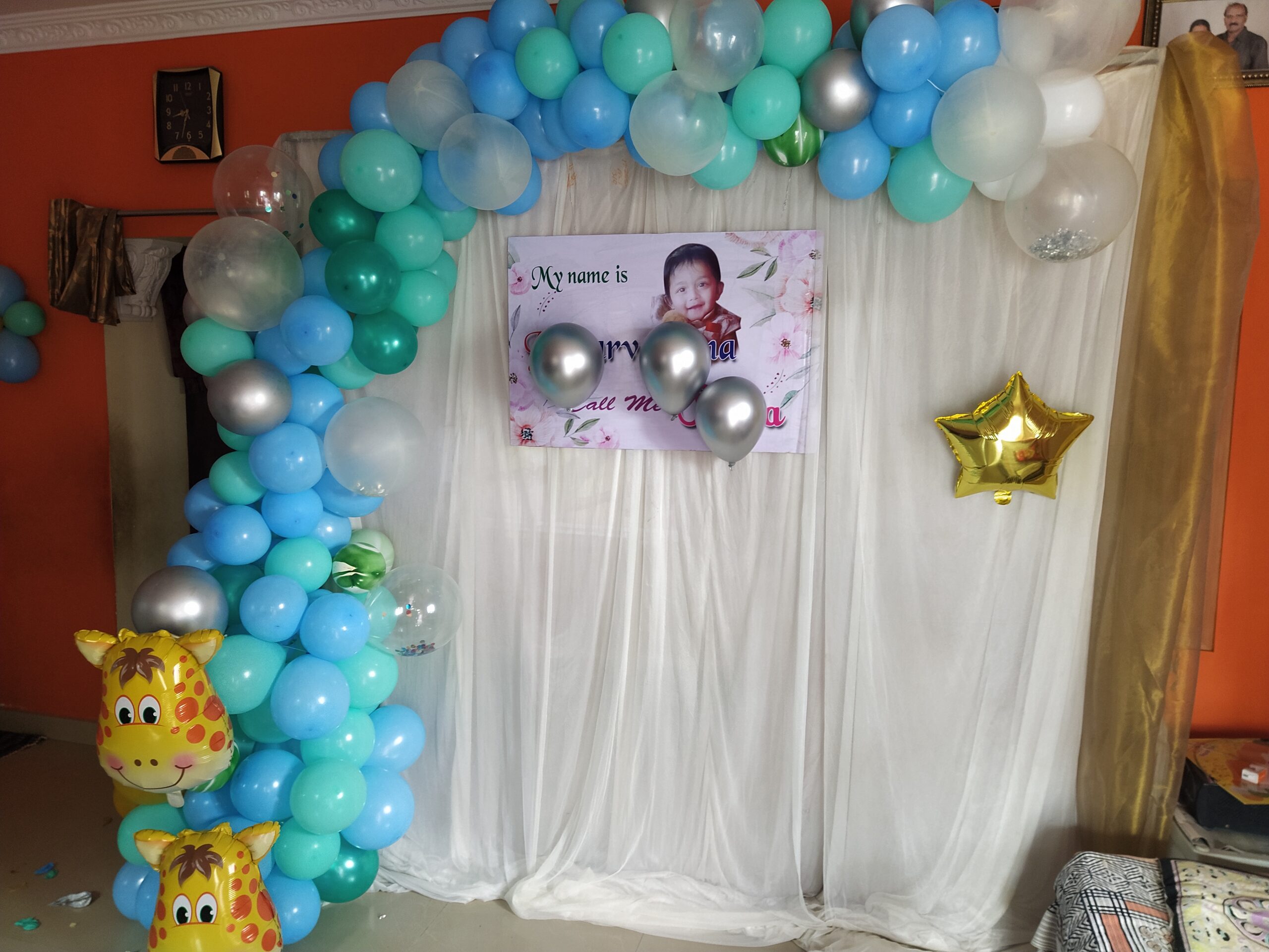Simple balloon decor for Naming Ceremony