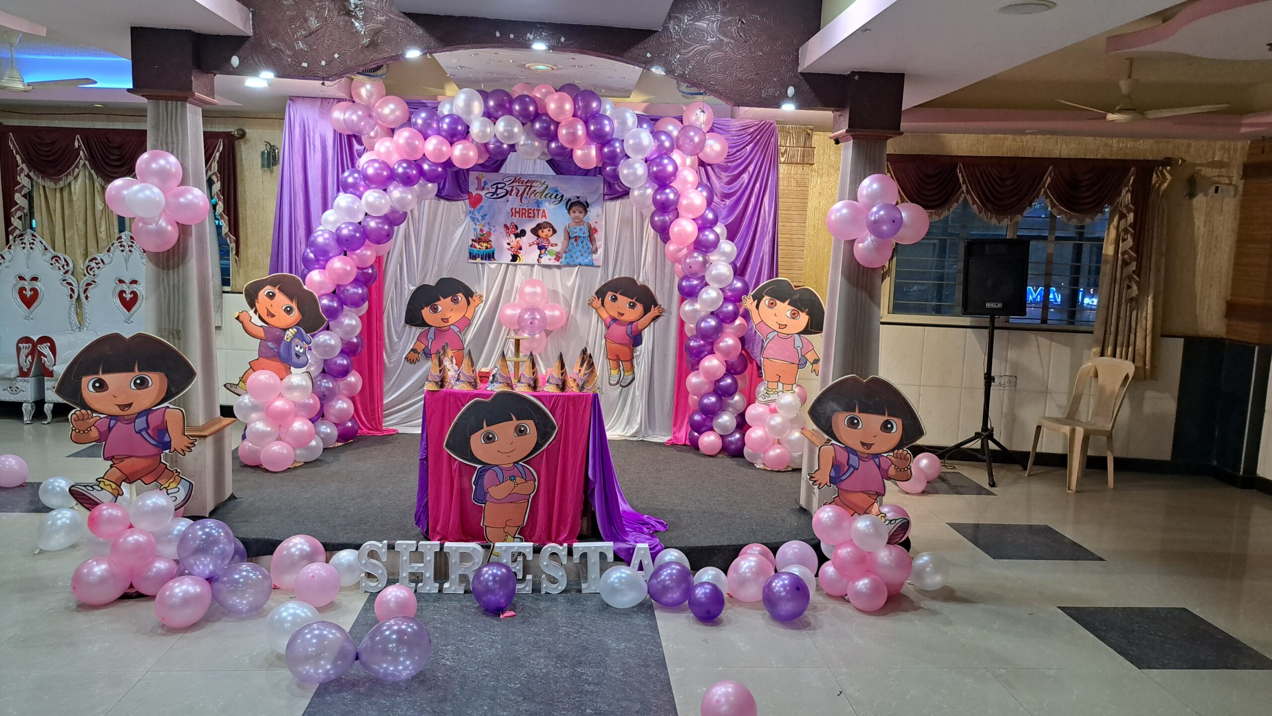 Dora-themed Balloon Decoration