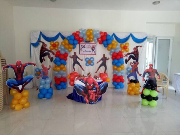 Spiderman-themed Multicolour Balloon Decoration