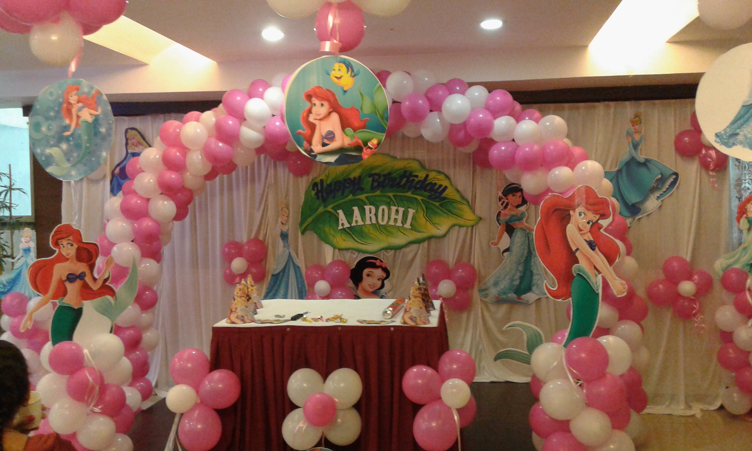 Princess-themed Pretty Pink and White Balloon Decoration