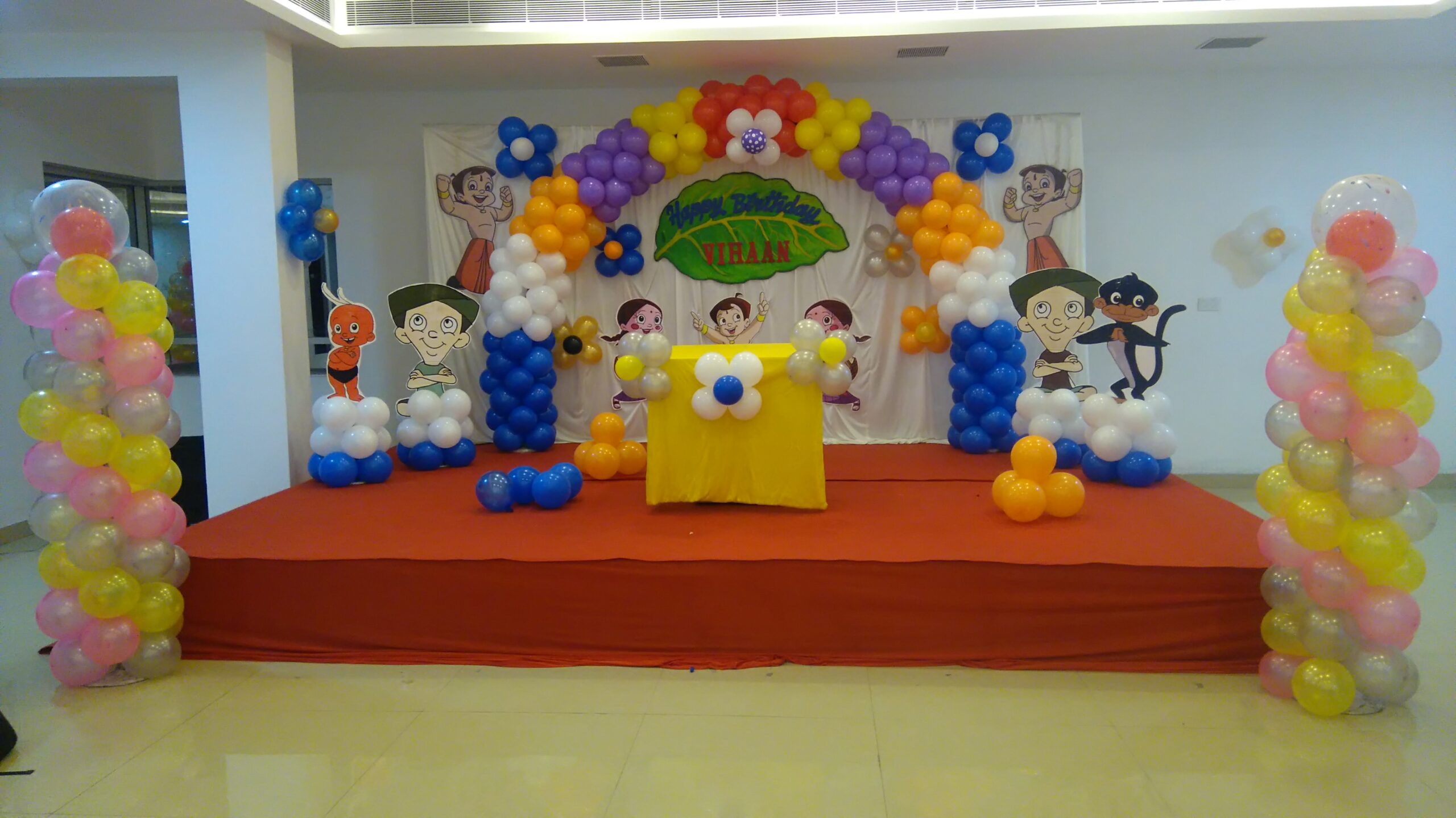 Chotta Bheem-themed Multicolour Balloon Decor