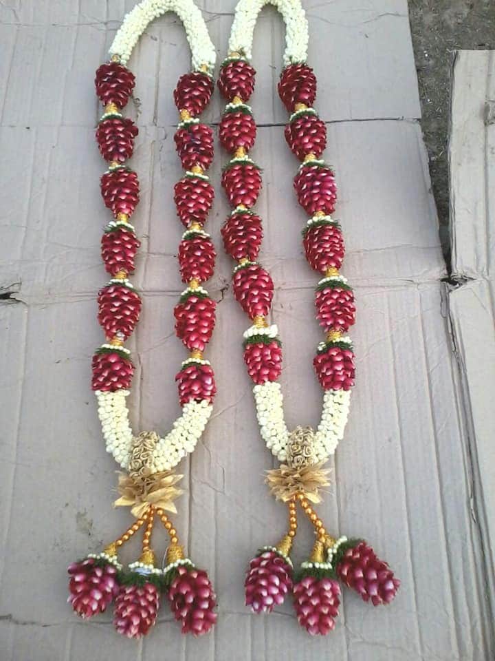 Jasmine and Red Floral Varmala For Wedding