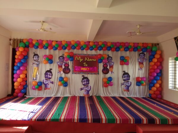 Krishna- themed decoration for Naming Ceremony