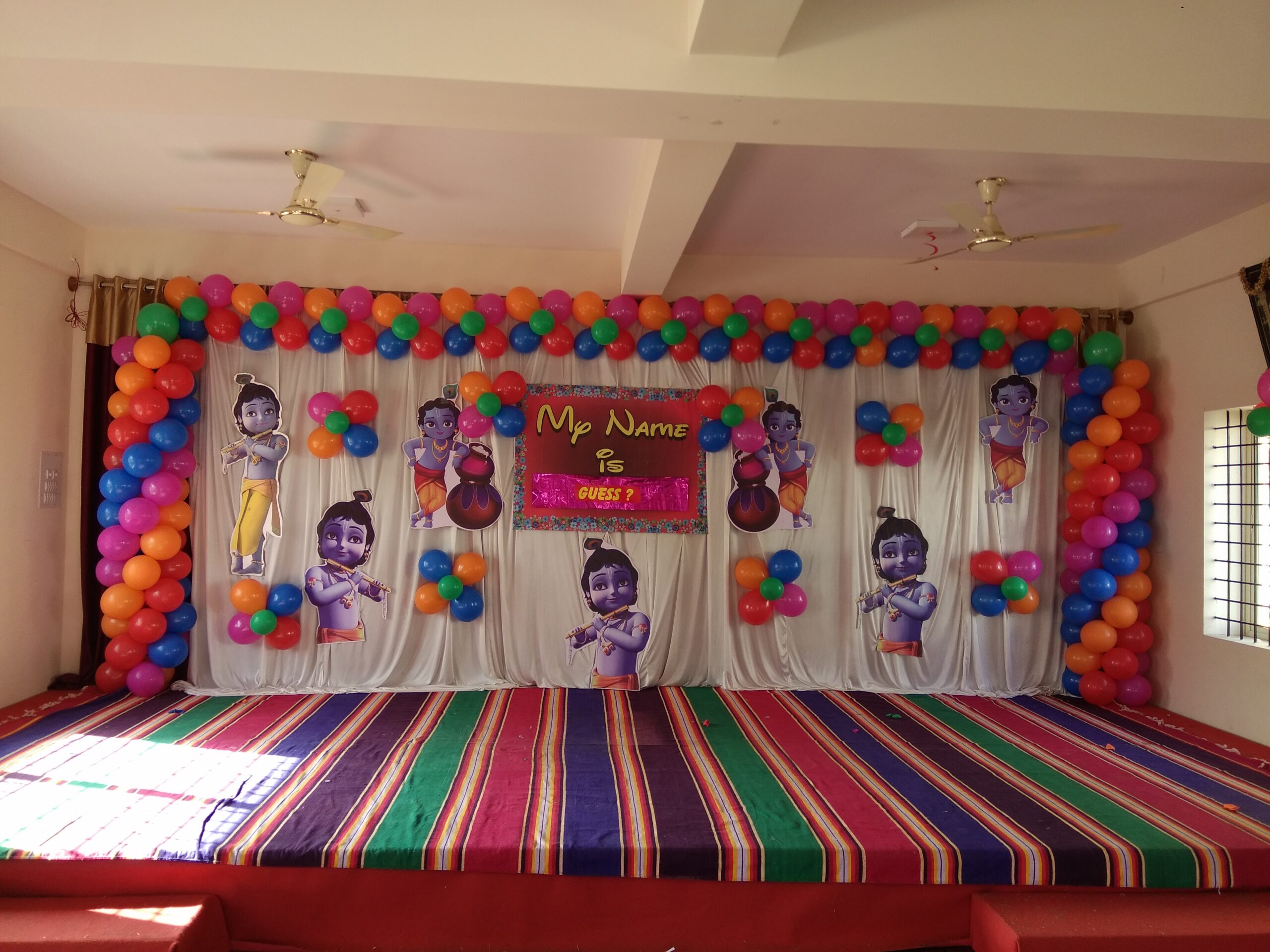 Krishna- themed decoration for Naming Ceremony
